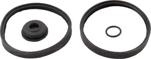 Dichtungsset bestehend aus zwei O-Ringen in Schwarz, geeignet für Abgasrohre. Produkt von Wolf, zur Verwendung in spezifischen Heizungsanwendungen.